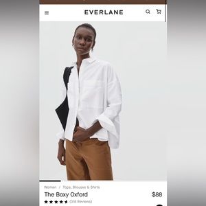 White organic cotton Everlane boxy oxford button down